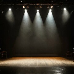 Empty Stage with Spotlights for Performance. Generative Ai. Ai