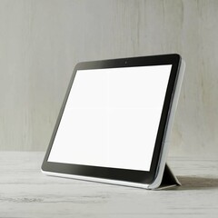 Blank White Screen on Device Tablet for Marketing and Advertisement. Generative Ai. Ai
