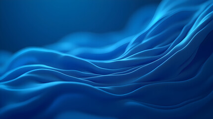 Obraz premium Abstract Blue Waves Background: Modern Minimalist Design, Smooth Silk Texture, Flowing Fabric Pattern, Dynamic Motion Wallpaper for Desktop & Creative Projects