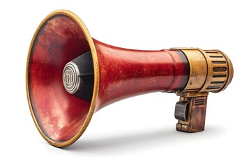 old loudspeaker isolated on white megaphone on a white background