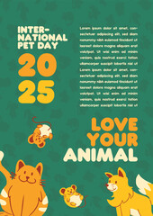 international pet day animal dog cat mouse hamster banner print poster promo