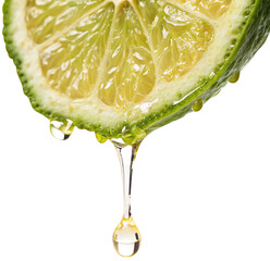 bergamot essential oil dripping from peel
