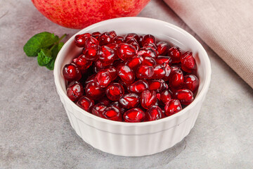 Ripe sweet red pomegranate seeds