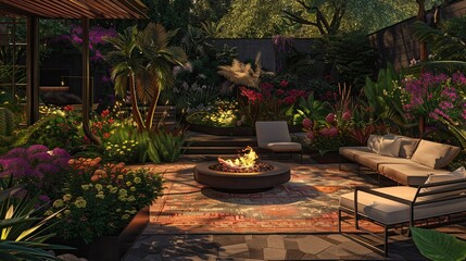 Beautiful home Garden with sitting area