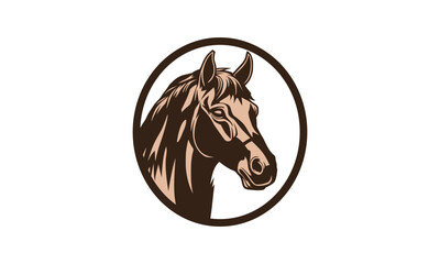 horse head minimal and elegant logo design