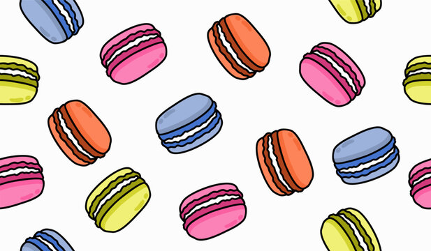 Cute macarons pattern background vector design