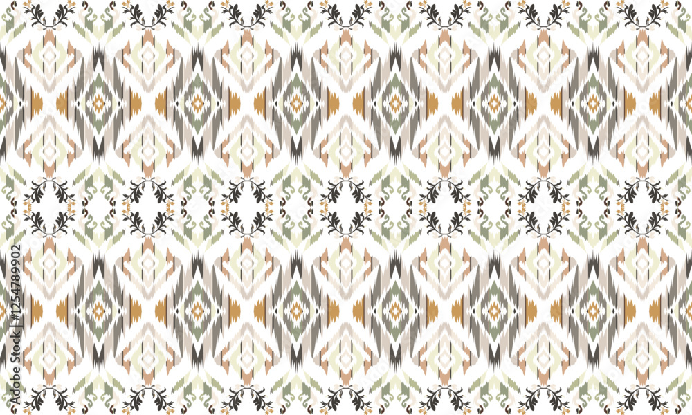 Wall mural Geometric ethnic flower pattern for background,fabric,wrapping,clothing,wallpaper,Batik,carpet,embroidery style.