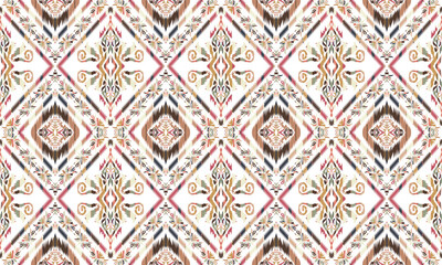 Geometric ethnic flower pattern for background,fabric,wrapping,clothing,wallpaper,Batik,carpet,embroidery style.
