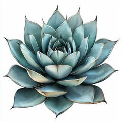 Fototapeta premium Aesthetic Succulent Plant with Blue Green Leaves on White Background Perfect for Home Decor and Nature Enthusiasts