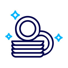 Clean Dishes Outline Color icon Outline Color icon