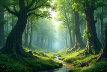 morning in the forest