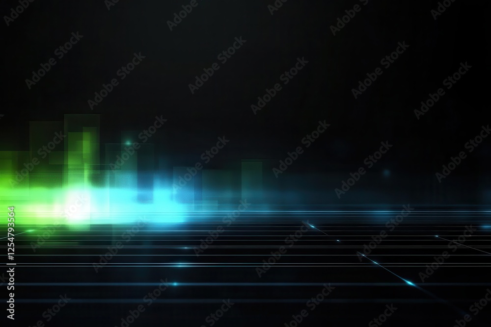 Poster glowing digital lines pulse across a high-tech backdrop, forming a visual representation of data flo