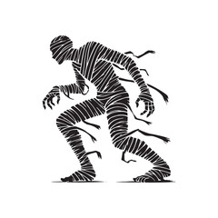 Mummy Silhouette - Minimalist Mummy Deign - Mummy Vector - Mummy Illustration.