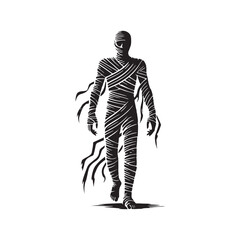 Mummy Silhouette - Minimalist Mummy Deign - Mummy Vector - Mummy Illustration.