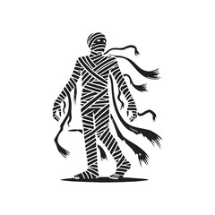 Mummy Silhouette - Minimalist Mummy Deign - Mummy Vector - Mummy Illustration.
