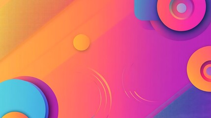 Abstract Colorful Geometric Design With Circles and Gradient Background