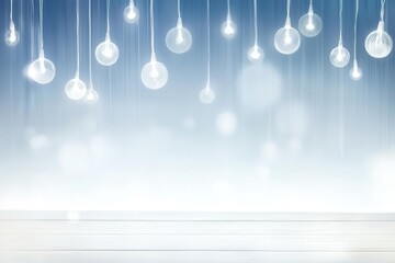 Celestial silver and white vintage lights flicker against a de-focused background, radiating nostalgia and warmth.