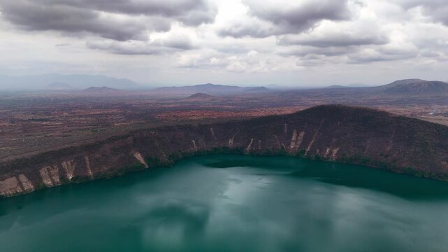 Chala Crater Lake, Kenya drone view
