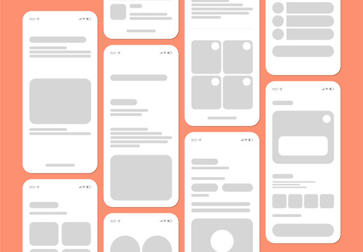 Food Delivery Mobile Wireframe Layout