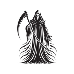 Reaper Vector Silhouette - Minimalist Reaper Design - Reaper Illustration.
