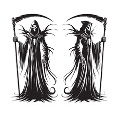 Reaper Vector Silhouette - Minimalist Reaper Design - Reaper Illustration.