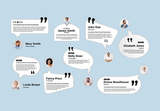 Testimonials Review And Quotes Layout