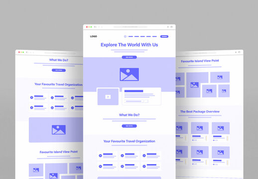 Travel Wireframe Landing Page Template