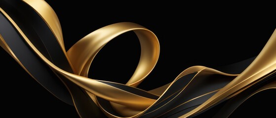 Fototapeta premium Golden abstract wave background with flowing lines and vibrant energy