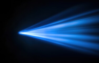 Dynamic Blue Light Beam Cutting Through Dark Space with a Futuristic Feel