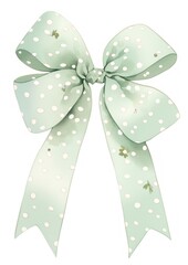Elegant polka dot ribbon bow