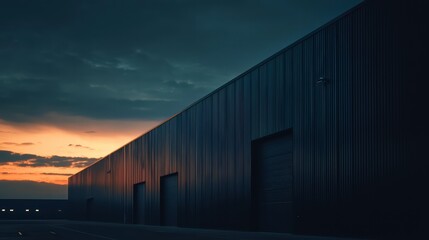 Obraz premium Sunset Industrial Building