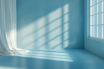 Obraz premium 窓から差し込む光に照らされた部屋 