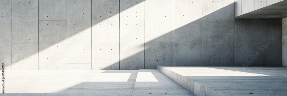 Leinwandbilder minimalist concrete texture background with shadows and geometric forms during daylight hours. gener