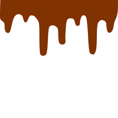 Chocolate dripped. Sweet flowing liquid food with splashes and drops caramel cacao vector realistic pictures. Brown liquid dessert, sweet drip melt