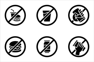 No eating icon set, icon Fasting Ramadan, vector illustration on white background