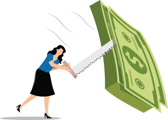 Budget cut Businesswoman
