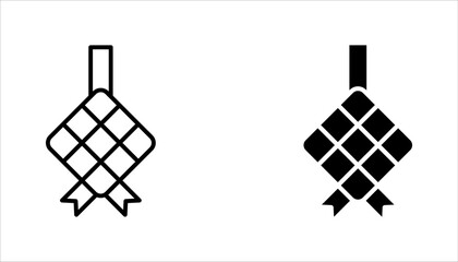 Ketupat icon set, ramadan symbol template for graphic and web design, vector illustration on white background