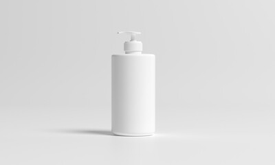White dispenser bottle on light background