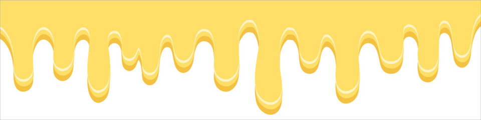 Sweet lemon donut dripping glaze. Isolated melting donut glaze. Vector illustration