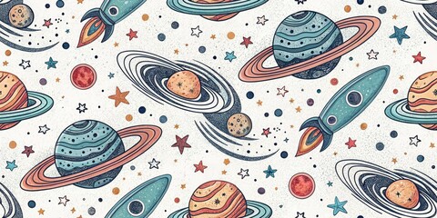 Naklejka premium Abstract Space Nebula Marketing Template: Double Exposure Design for Galaxy Branding