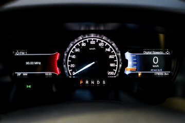 car​ instrument panel, car​ speed motor of​ night, car​ dashboard​ modern​ automobile...