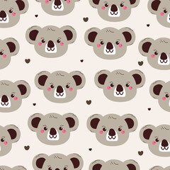 Fototapeta premium seamless pattern cute cartoon koala. cute animal drawing for wallpaper, background