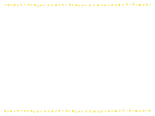 手描きの無造作でかわいいドットフレーム　ライン・黄色