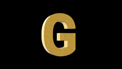 English alphabet Letter G 4k Illustration. Script text labels.