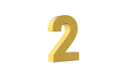 Numeric number 2 4k Illustration. Script text labels.