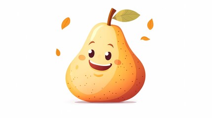 Illustration of a fresh pear, perfect for culinary designs and food projects, in a book illustration style