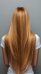 Beautiful woman with long straight hair