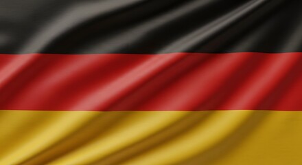 Obraz premium Waving German Flag with Black Red and Yellow Stripes Close Up