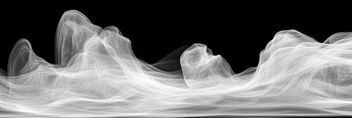 Fototapeta premium White smoke landscape, abstract background, design element