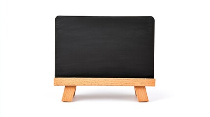 Blank chalkboard on a wooden stand, ideal for writing messages or displaying information